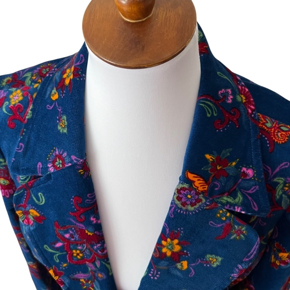 Modcloth XL Blazer Corduroy Jacket Fall Floral Boho Blazer Retro Cottage Preppy - Picture 1 of 15